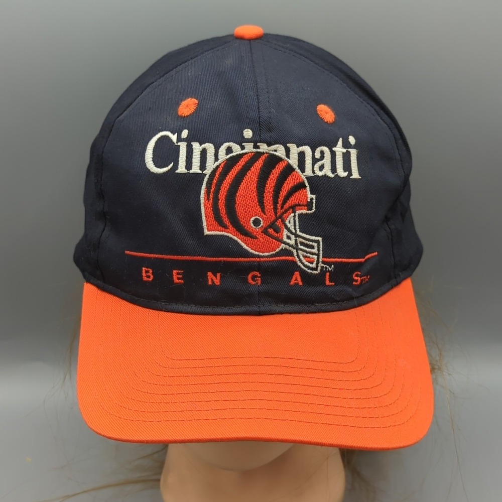 Vintage Cincinnati Bengals Snapback Hat Cap NFL Eastport OSFA Navy Blue/Orange